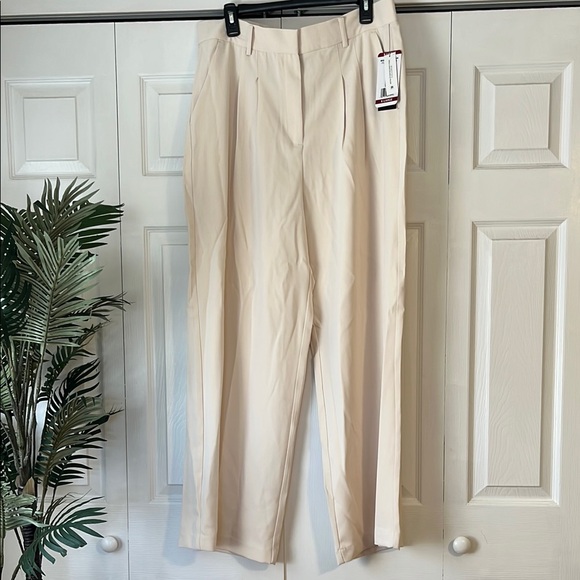 French Connection Pants - NWT,French Connection, XL, Cream Tailored Wide Leg Trousers